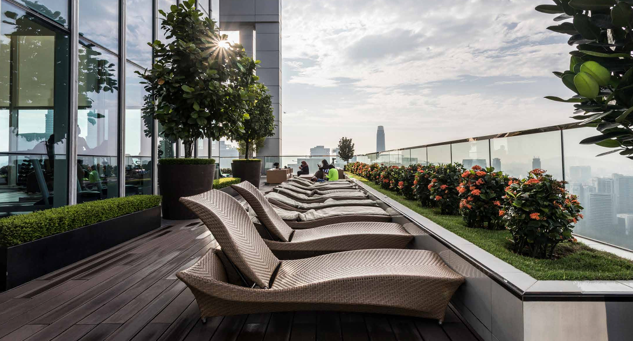 Exclusive luxury rooftop lounge with skyline view ONE MARINA . MARINE LINES . MUMBAI