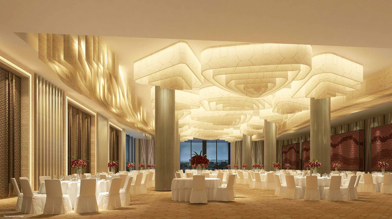 Grand luxury banquet hall interior ONE MARINA . MARINE LINES . MUMBAI